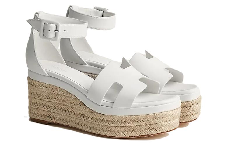 Lookbook (W) エルメス 白 レザー バックル ハイヒール サンダル H231307Z-90