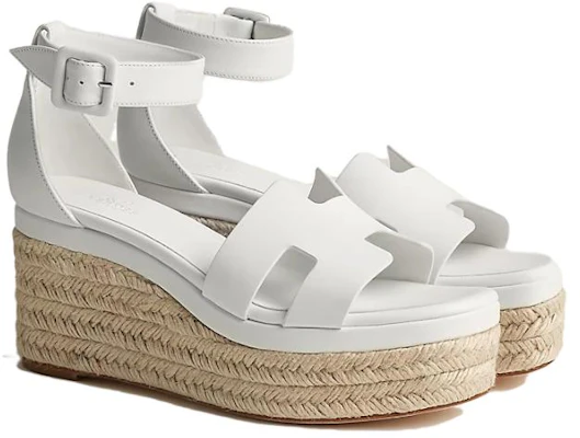 (W) エルメス 白 レザー バックル ハイヒール サンダル H231307Z-90 Lookbook (W) エルメス 白 レザー バックル ハイヒール サンダル H231307Z-90