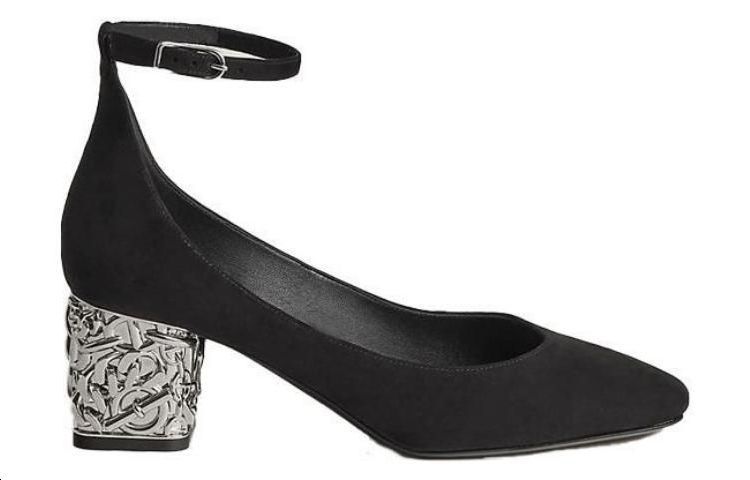 Order (W) HERMES Sepatu Kulit 'Hak Tebal Hitam' Fashion H231212Z-02