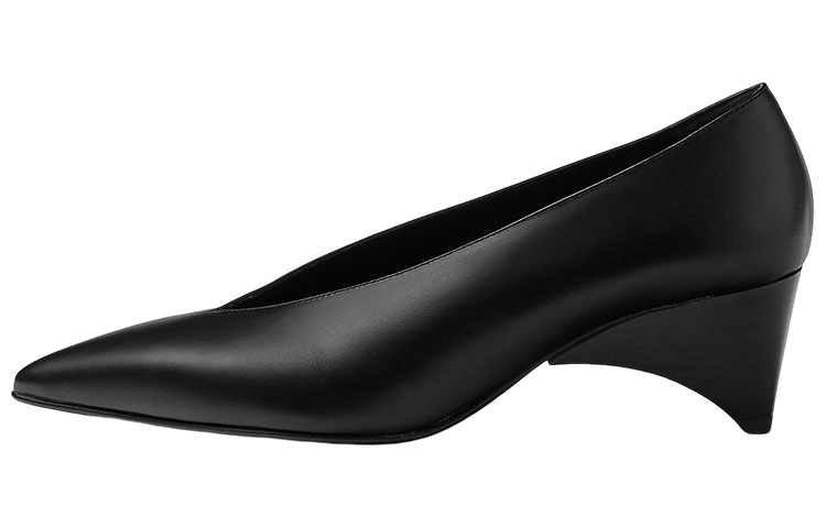 (Women) HERMES Leather Fashion Low Mid-Heel 'Alien Heel Black' H222016Z-02