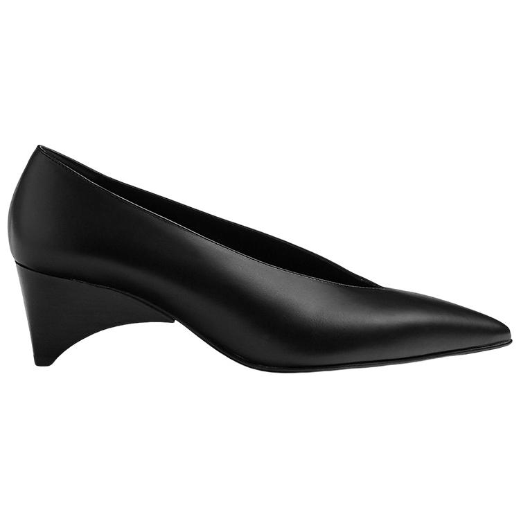 Order (W) HERMES Sepatu Kulit Fashion Hak Rendah 'Alien Heel Hitam' H222016Z-02