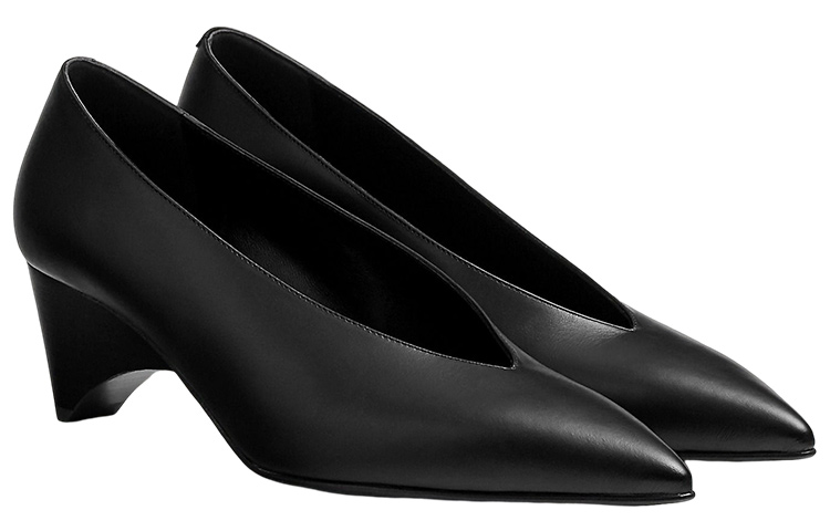 Lookbook (W) HERMES Sepatu Kulit Fashion Hak Rendah 'Alien Heel Hitam' H222016Z-02