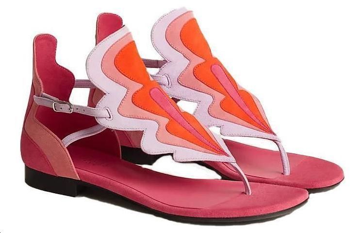 (W) HERMES Leather Fashion Sandal 'Pink' 圖 4