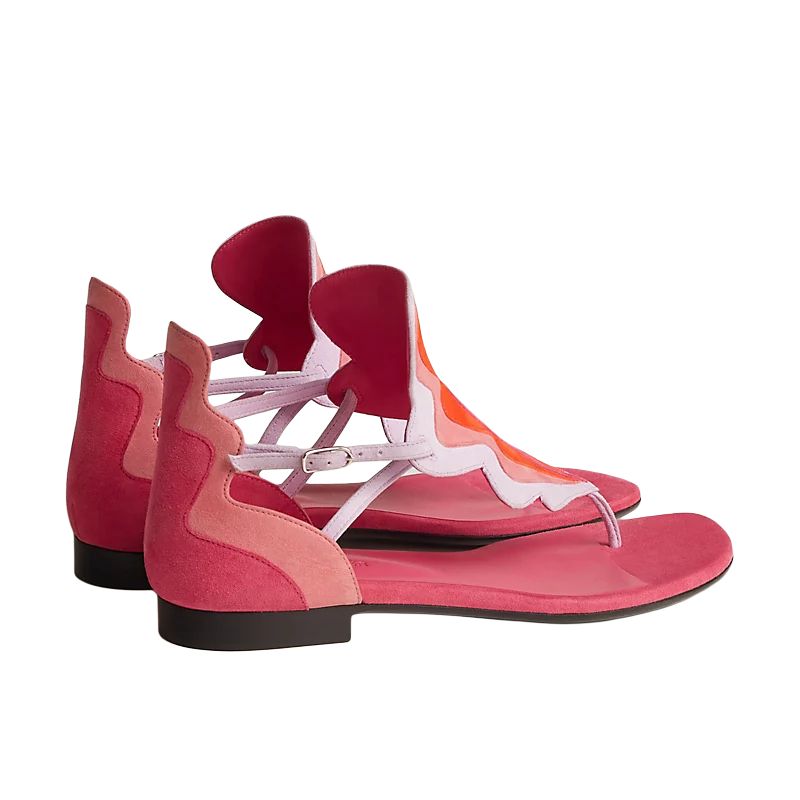 (W) HERMES Leather Fashion Sandal 'Pink' 圖 5