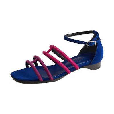 (W) HERMES Leather Fashion Sandals 'Blue'