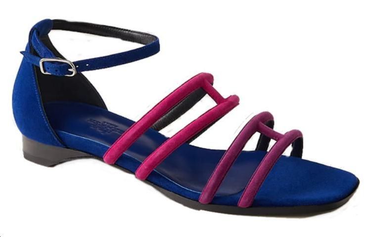 (W) HERMES Leather Fashion Sandals 'Blue' 圖 2
