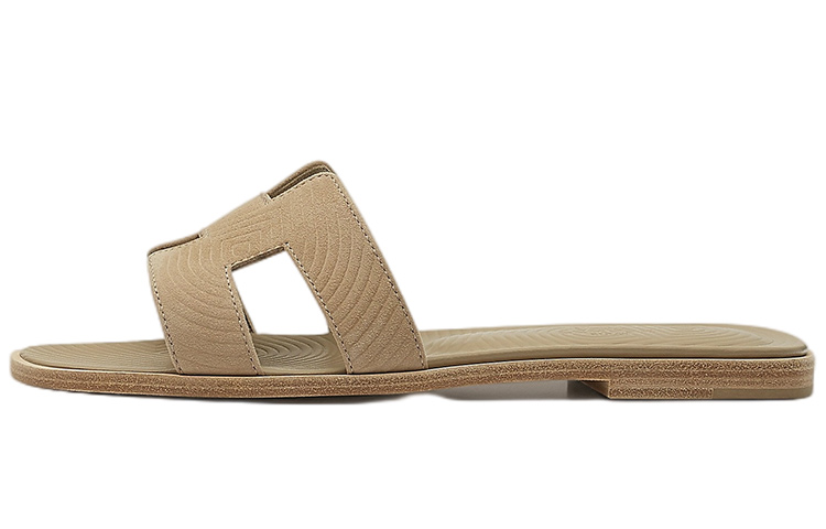 (Women) HERMES Leather Flat 'Milk Tea' H221108Z-C9