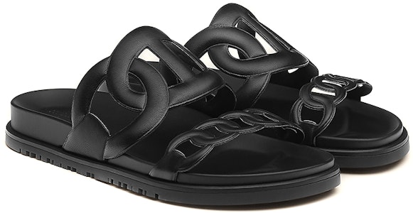 (W) Sandal Kulit Datar HERMES 'Black Fashion' H221146Z-02 Lookbook (W) Sandal Kulit Datar HERMES 'Black Fashion' H221146Z-02