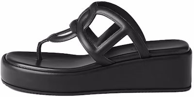 (Women) HERMES Leather H-Strap Platform Sandal 'Black' H231083Z-02 (Women) HERMES Leather H-Strap Platform Sandal 'Black' H231083Z-02