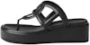 (W) Sandal Platform Kulit H-Strap HERMES 'Hitam' H231083Z-02