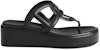 (W) Sandal Platform Kulit H-Strap HERMES 'Hitam' H231083Z-02