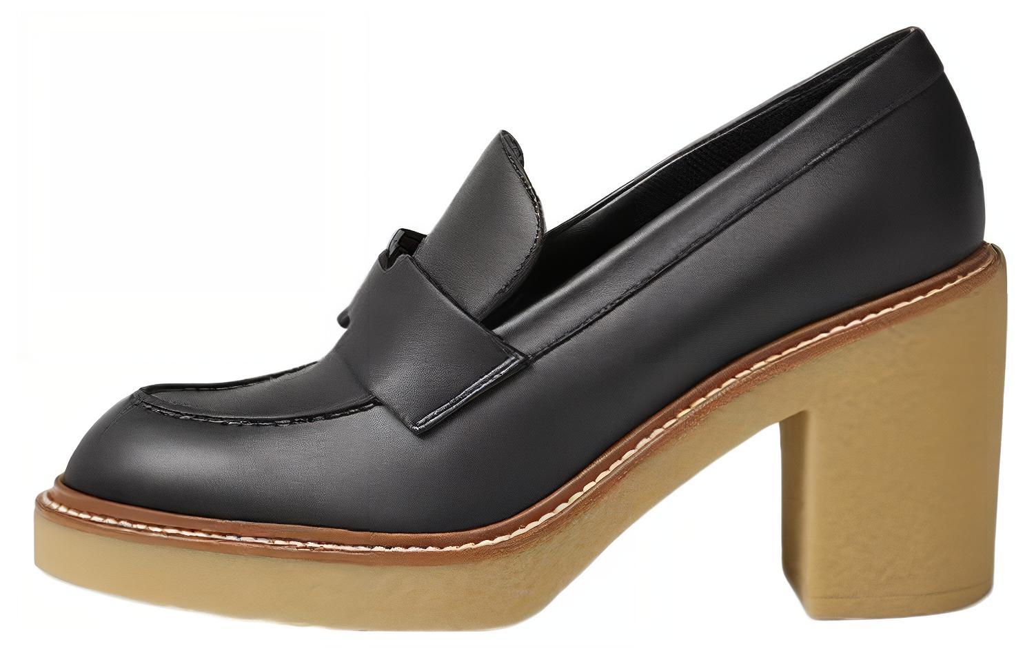 (Women) HERMES Leather Heels 'Elegant Simplicity Black' H212055Z-03