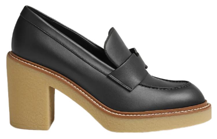 (W) HERMES Leather Heels 'Elegant Simplicity Black' 圖 2