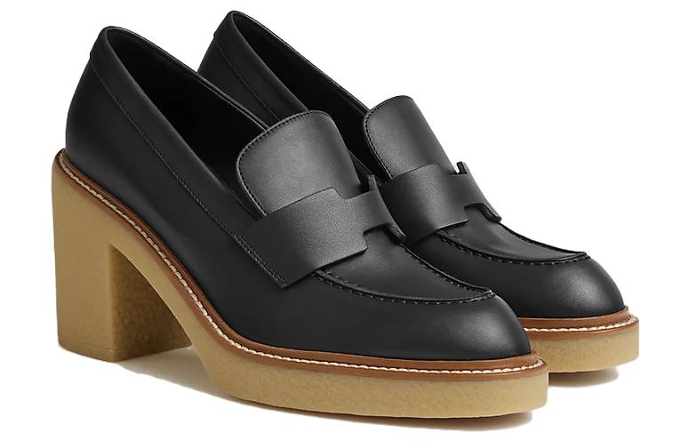 (W) HERMES Leather Heels 'Elegant Simplicity Black' 圖 3