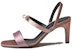 (W) HERMES Sandal Tumit Tinggi Kulit Peep-Toe 'Merah' H232133Z-9J370