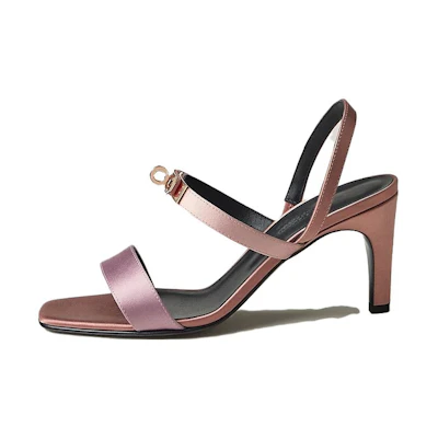 (W) HERMES Leather High-Heel Peep-Toe Sandal 'Red'