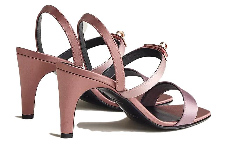 Shop (W) 爱马仕红色真皮高跟露趾凉鞋 H232133Z-9J370