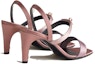 Shop (W) HERMES Sandal Tumit Tinggi Kulit Peep-Toe 'Merah' H232133Z-9J370