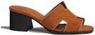 (W) Sandal Tumit Tinggi HERMES Kulit Peep-Toe 'Coklat' H232088Z-A3350