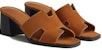 (W) Sandal Tumit Tinggi HERMES Kulit Peep-Toe 'Coklat' H232088Z-A3350
