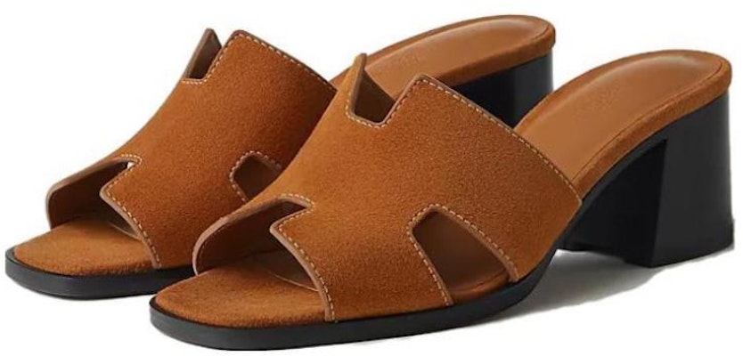 (W) 에르메스 브라운 가죽 peep-toe 슬라이드 힐 H232088Z-A3350 Shop (W) 에르메스 브라운 가죽 peep-toe 슬라이드 힐 H232088Z-A3350