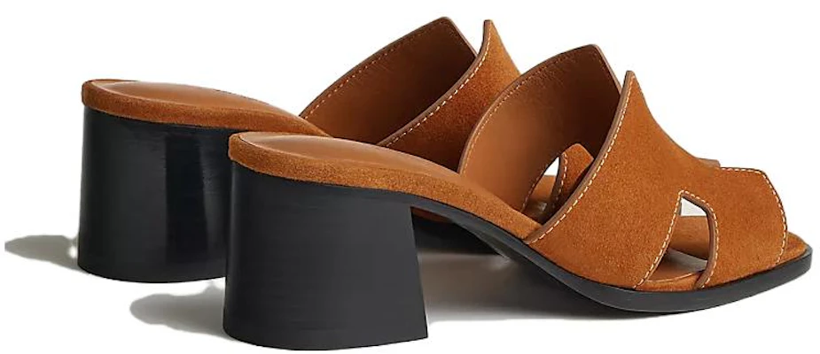 (W) HERMES Leder High-Heel Peep-Toe Pantoletten ''Braun'' H232088Z-A3350 Purchase (W) HERMES Leder High-Heel Peep-Toe Pantoletten ''Braun'' H232088Z-A3350