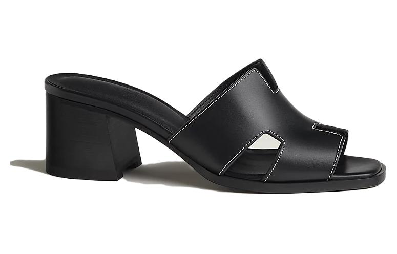 Order (W) エルメス レザー ハイヒール ピープトウ サンダル (黒) H232089Z-02350