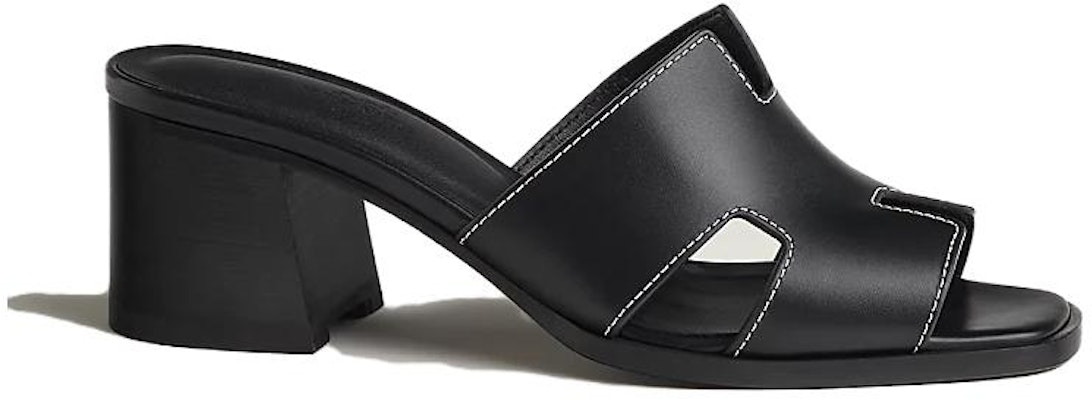 (Women) HERMES Leather High-Heeled Peep-Toe Slide Sandals 'Black' H232089Z-02350 Order (Women) HERMES Leather High-Heeled Peep-Toe Slide Sandals 'Black' H232089Z-02350