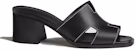 (W) HERMES Sandal Kulit Tumit Tinggi Terbuka 'Hitam' H232089Z-02350