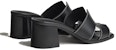(W) HERMES Sandal Kulit Tumit Tinggi Terbuka 'Hitam' H232089Z-02350