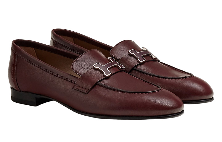 Lookbook HERMES愛馬仕 皮革 時尚平底 樂福鞋 女款 棕色