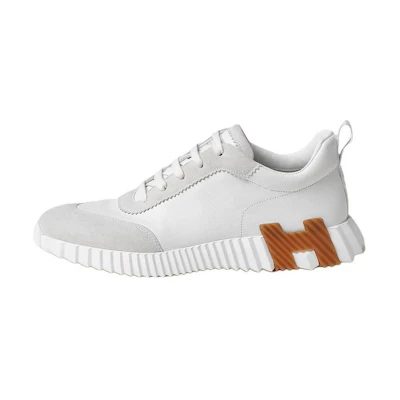 (W) HERMES Leather Low-Top 'Grey White'