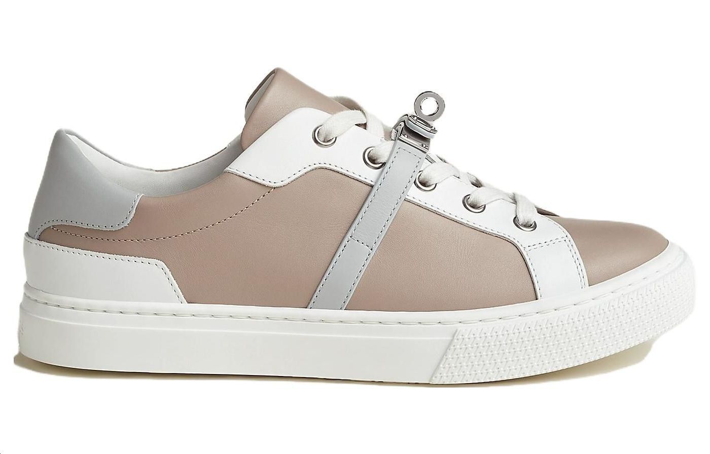 Order (Women) HERMES Leather Low-Top Lace-Up 'Grey' H212256Z-B3