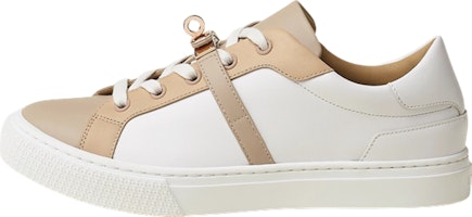 (Women) HERMES Leather Low-Top Lace-Up 'White and Tan' H212257Z-91 (Women) HERMES Leather Low-Top Lace-Up 'White and Tan' H212257Z-91