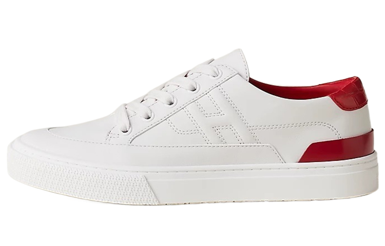 (Women) HERMES Leather Low-Top Sneaker 'White Red' H222280Z-96