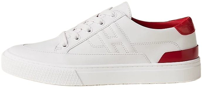 HERMES愛馬仕 皮革 圓頭繫帶 低筒 帆布鞋 女款 白紅色 Buy HERMES愛馬仕 皮革 圓頭繫帶 低筒 帆布鞋 女款 白紅色