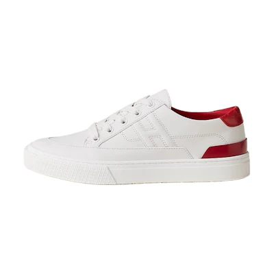 (W) HERMES Leather Low-Top Sneaker 'White Red'