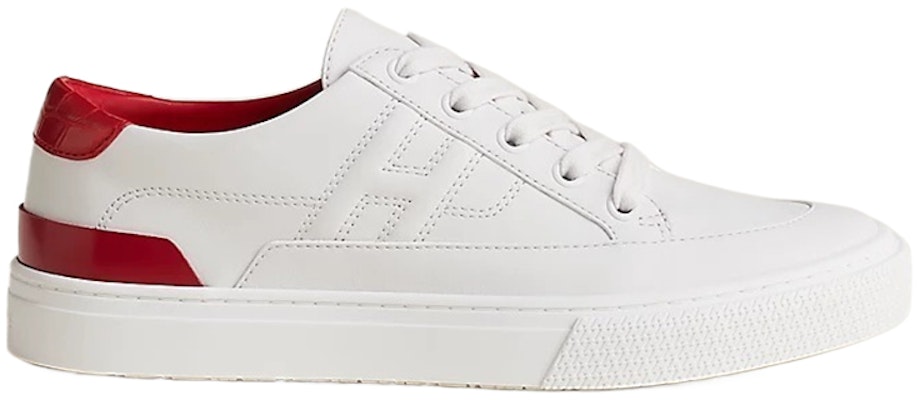 (Women) HERMES Leather Low-Top Sneaker 'White Red' H222280Z-96 Order (Women) HERMES Leather Low-Top Sneaker 'White Red' H222280Z-96