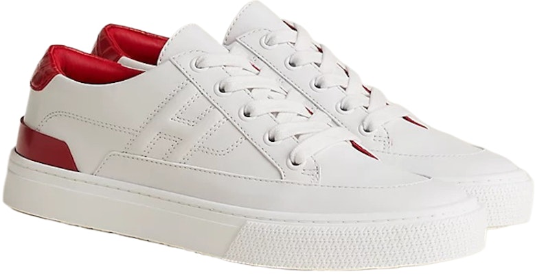 (Women) HERMES Leather Low-Top Sneaker 'White Red' H222280Z-96 Lookbook (Women) HERMES Leather Low-Top Sneaker 'White Red' H222280Z-96