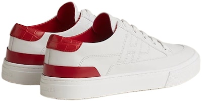 HERMES愛馬仕 皮革 圓頭繫帶 低筒 帆布鞋 女款 白紅色 Shop HERMES愛馬仕 皮革 圓頭繫帶 低筒 帆布鞋 女款 白紅色