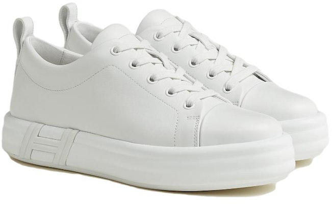 (W) エルメス レザーローカット 白レースアップ H232109Z-90400 Order (W) エルメス レザーローカット 白レースアップ H232109Z-90400