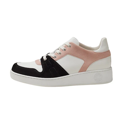(W) HERMES Leather Low Top 'White Pink Black'