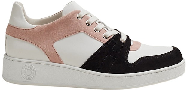 (W) HERMES Zapatillas de Cuero Bajas 'Blanco Rosa Negro' H222166Z-R0 Order (W) HERMES Zapatillas de Cuero Bajas 'Blanco Rosa Negro' H222166Z-R0