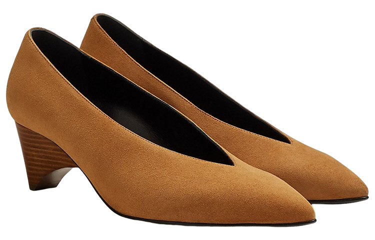 Lookbook (W) HERMES Heels Kulit Coklat Fashion Mid-Low H222282Z-A3