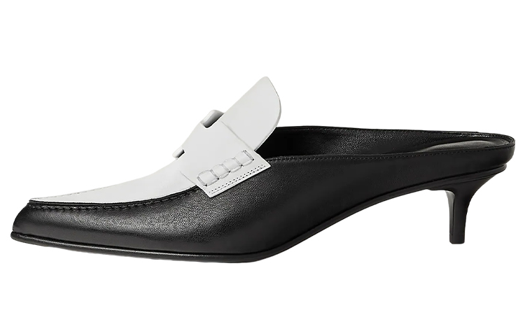 Buy (W) Mule de Cuero HERMES 'Negro y Blanco' H231166Z-03