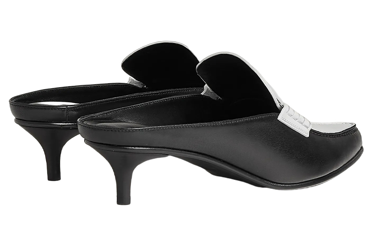 Shop (W) Mule de Cuero HERMES 'Negro y Blanco' H231166Z-03