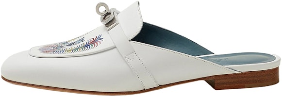(Women) HERMES Leather Mule 'White Fashion Slide' H222075Z-90 (Women) HERMES Leather Mule 'White Fashion Slide' H222075Z-90