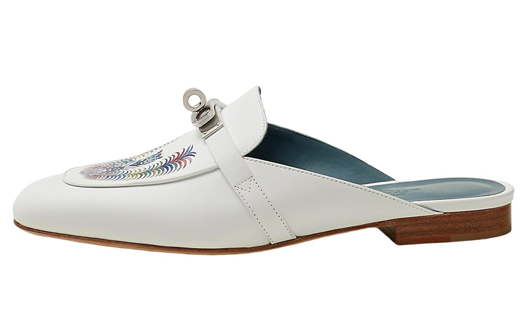 (Women) HERMES Leather Mule 'White Fashion Slide' H222075Z-90