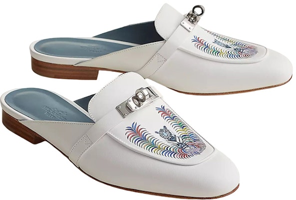 (W) 에르메스 가죽 슬라이드 (화이트) H222075Z-90 Lookbook (W) 에르메스 가죽 슬라이드 (화이트) H222075Z-90