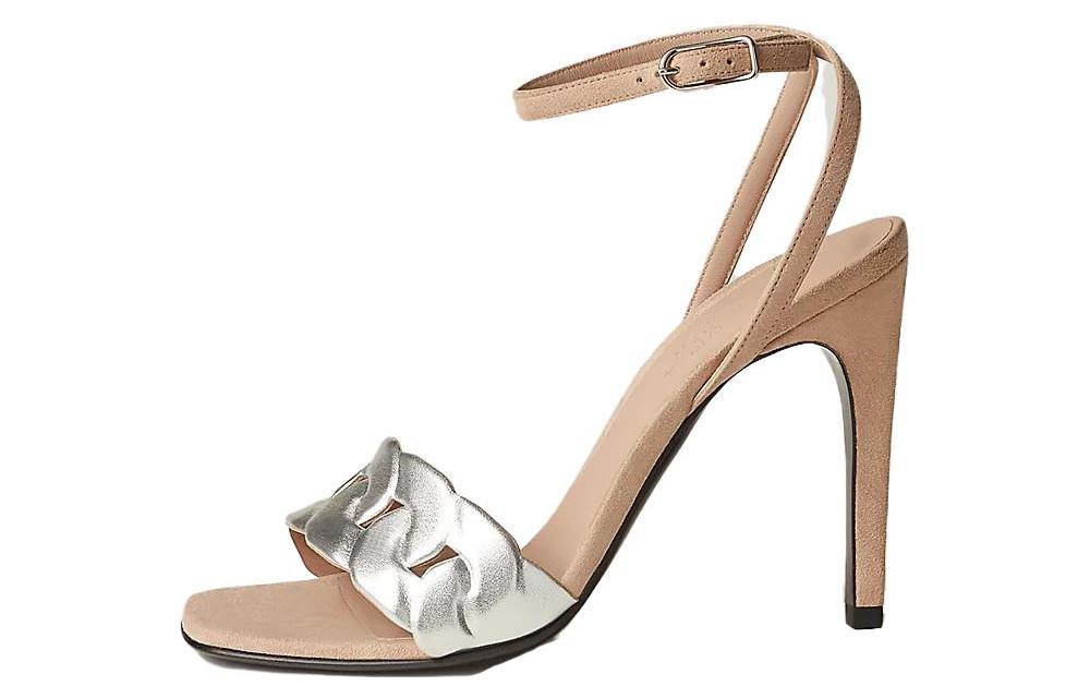 (Women) HERMES Leather Open-Toe High Heel Sandals 'Grey' H231129Z-59360